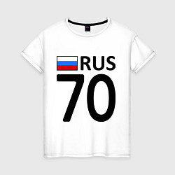 Футболка хлопковая женская RUS 70, цвет: белый