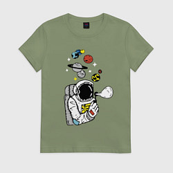 Футболка хлопковая женская Cosmos, цвет: авокадо
