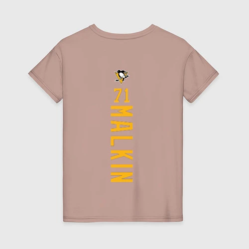 Женская футболка Pittsburgh Penguins: Evgeni Malkin / Пыльно-розовый – фото 2