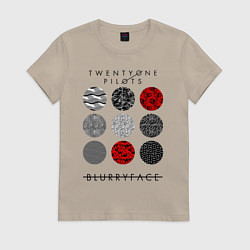 Футболка хлопковая женская TOP: Blurryface, цвет: миндальный