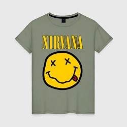 Футболка хлопковая женская NIRVANA, цвет: авокадо