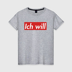 Футболка хлопковая женская Ich will, цвет: меланж