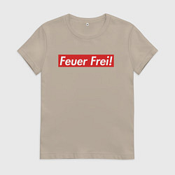 Футболка хлопковая женская Feuer Frei!, цвет: миндальный