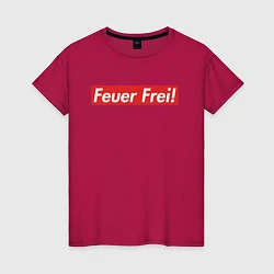 Футболка хлопковая женская Feuer Frei!, цвет: маджента