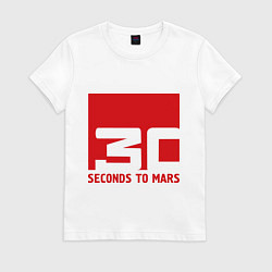 Футболка хлопковая женская 30 seconds to mars, цвет: белый