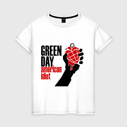 Футболка хлопковая женская Green Day: American idiot, цвет: белый