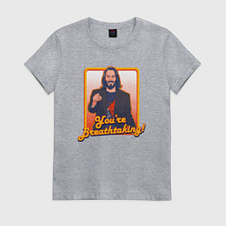 Футболка хлопковая женская Breathtaking, цвет: меланж