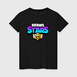 Футболка хлопковая женская BRAWL STARS, цвет: черный