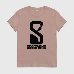 Футболка хлопковая женская Scorpions logo, цвет: пыльно-розовый