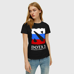 Футболка хлопковая женская Dota 2: Russian Community, цвет: черный — фото 2