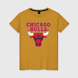 Футболка хлопковая женская CHICAGO BULLS, цвет: горчичный