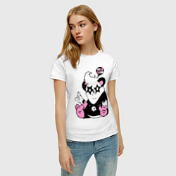 Футболка хлопковая женская Большая крутая панда, цвет: белый — фото 2