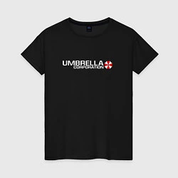 Футболка хлопковая женская UMBRELLA CORP, цвет: черный