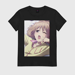 Футболка хлопковая женская АНИМЕ, цвет: черный