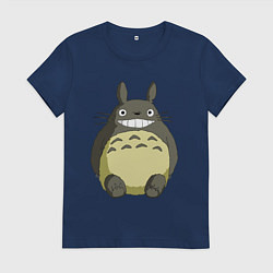 Футболка хлопковая женская Тоторо, цвет: тёмно-синий