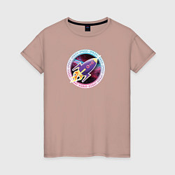 Футболка хлопковая женская SPACE ROCKET, цвет: пыльно-розовый