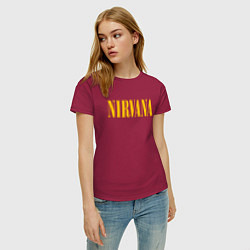 Футболка хлопковая женская NIRVANA, цвет: маджента — фото 2