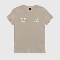 Футболка хлопковая женская Audi Quattro, цвет: миндальный