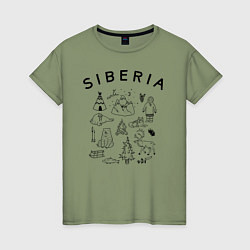 Футболка хлопковая женская Siberia, цвет: авокадо