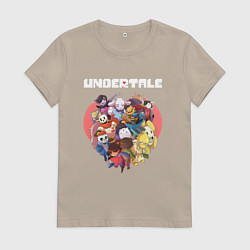 Футболка хлопковая женская UNDERTALE, цвет: миндальный