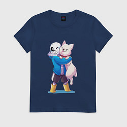 Футболка хлопковая женская UNDERTALE, цвет: тёмно-синий