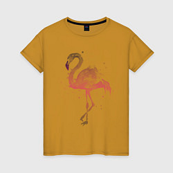 Футболка хлопковая женская Flamingo, цвет: горчичный