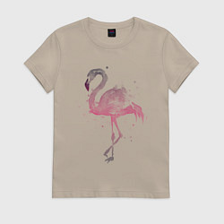 Футболка хлопковая женская Flamingo, цвет: миндальный