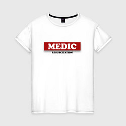 Футболка хлопковая женская MEDIC, цвет: белый