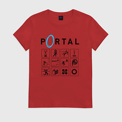 Футболка хлопковая женская PORTAL, цвет: красный