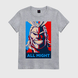 Футболка хлопковая женская MY HERO ACADEMIA All might, цвет: меланж