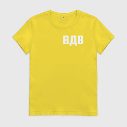 Футболка хлопковая женская ВДВ двусторонняя, цвет: желтый