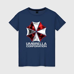 Футболка хлопковая женская UMBRELLA CORP, цвет: тёмно-синий