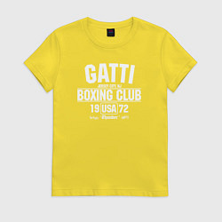 Футболка хлопковая женская Gatti Boxing Club, цвет: желтый