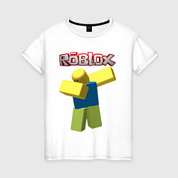 Футболка хлопковая женская Roblox Dab, цвет: белый