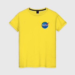 Футболка хлопковая женская NASA, цвет: желтый