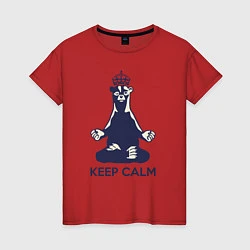 Футболка хлопковая женская Keep Calm, цвет: красный
