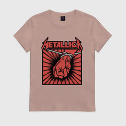 Футболка хлопковая женская Metallica, цвет: пыльно-розовый