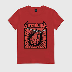 Футболка хлопковая женская Metallica, цвет: красный