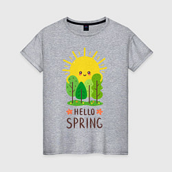 Футболка хлопковая женская Hello Spring, цвет: меланж