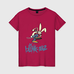 Футболка хлопковая женская BLINK-182, цвет: маджента