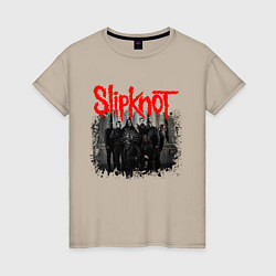 Футболка хлопковая женская SLIPKNOT, цвет: миндальный