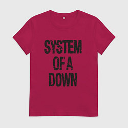 Футболка хлопковая женская System of a down, цвет: маджента