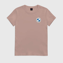 Футболка хлопковая женская BMW LOGO 2020, цвет: пыльно-розовый
