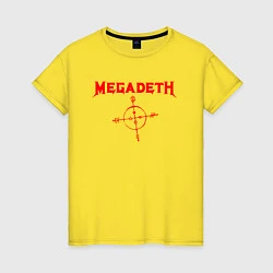 Футболка хлопковая женская Megadeth, цвет: желтый