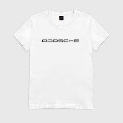 Футболка хлопковая женская PORSCHE, цвет: белый
