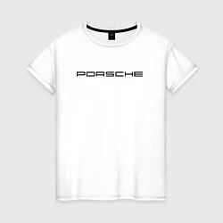 Футболка хлопковая женская PORSCHE, цвет: белый