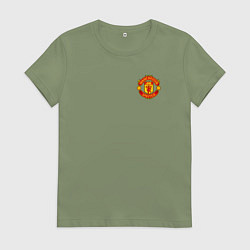 Футболка хлопковая женская МАНЧЕСТЕР ЮНАЙТЕД, цвет: авокадо