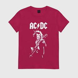 Футболка хлопковая женская ACDC, цвет: маджента