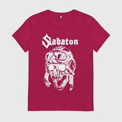 Футболка хлопковая женская Sabaton, цвет: маджента