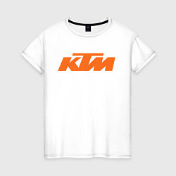 Футболка хлопковая женская КТм Лого, цвет: белый